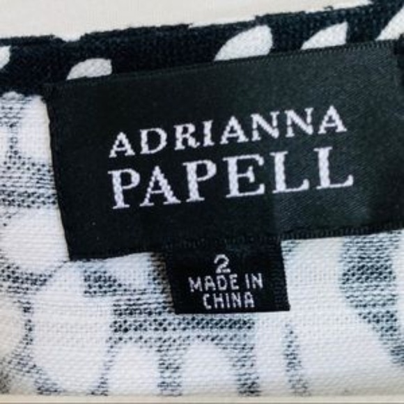 Adrianna Papell Linen Cotton Cap Sleeve Midi Starry Nights Dress Sz 2 - Picture 6 of 7